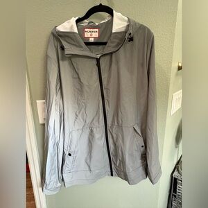 Hunter Light Gray Hooded Rain Jacket